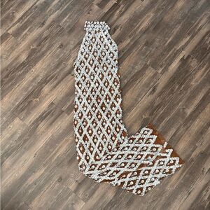 Brown and Silver Rhinestone Mesh Dress